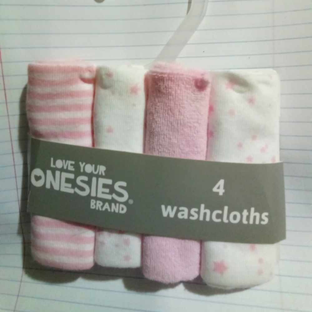 Love your Onesies Brand Washcloths pk of 4